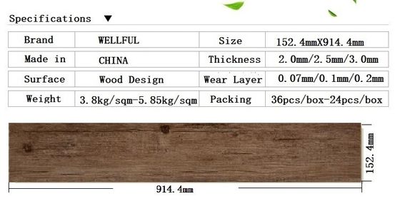 2.5mm Lvt Wood Plank Flooring