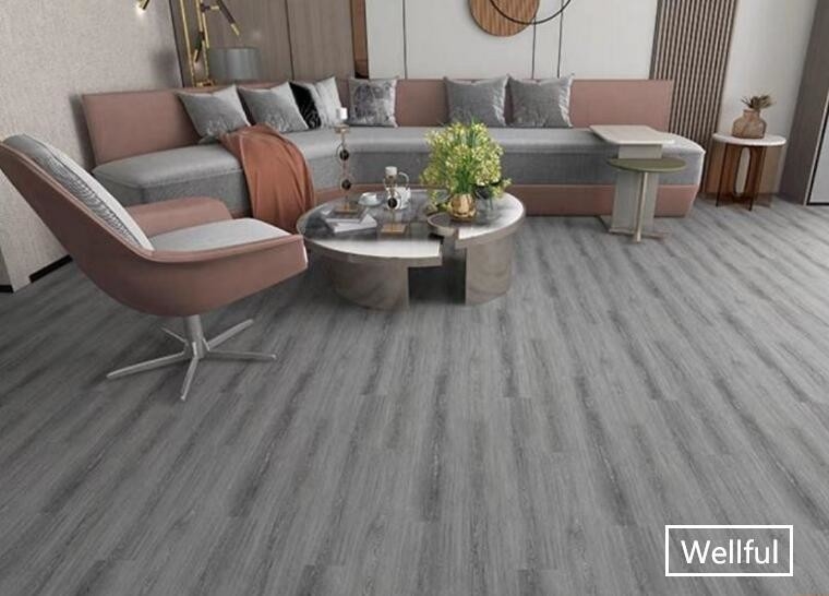 1.5mm Vinyl Wood Plank Flooring Household Grey Vinyl Floor Tiles