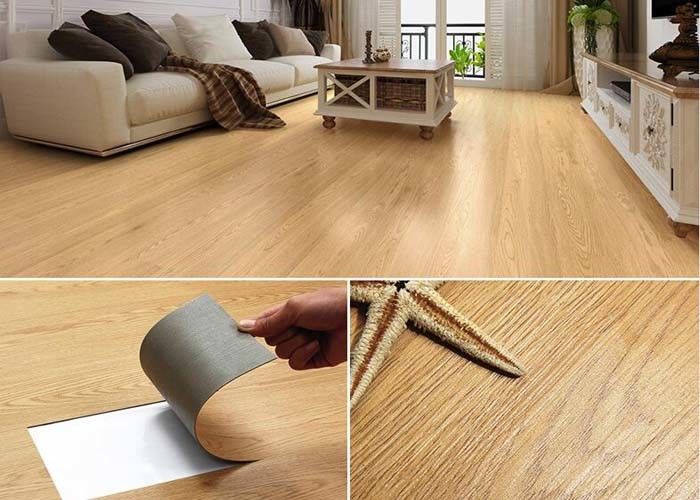 Construction Project Use 0.07mm Wear Layer 2.0mm Peel And Stick Vinyl Wood Planks Flooring